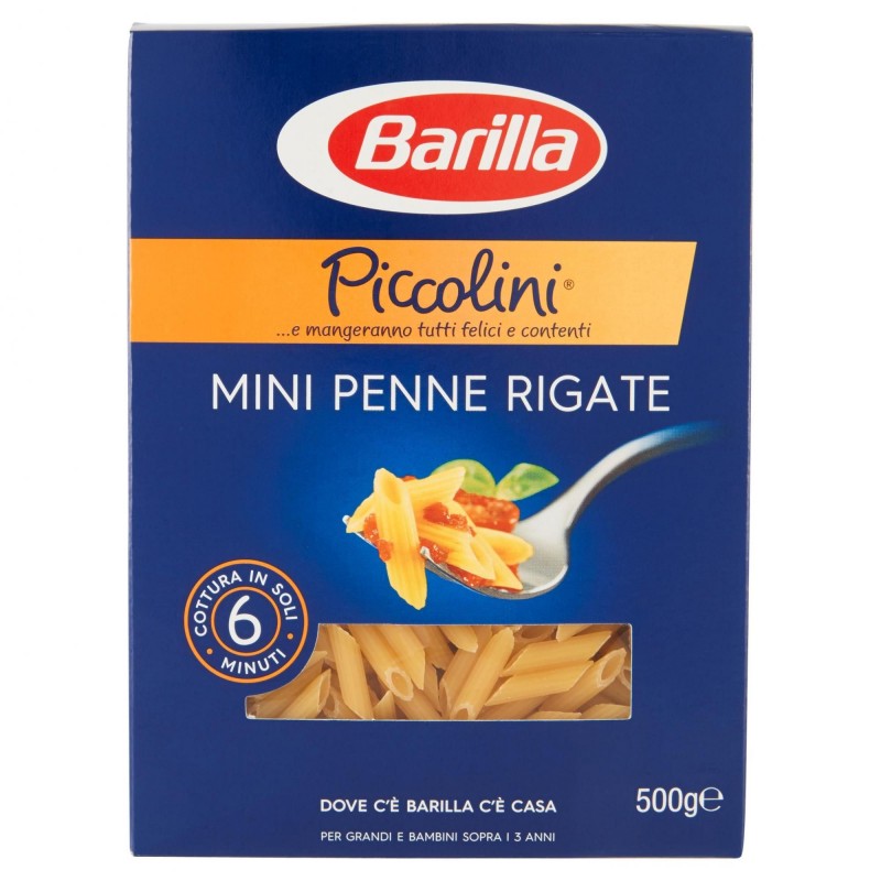Surichinmoi Spin Hoogte Barilla Piccolini Mini Penne Rigate 500 g | Category DURUM WHEAT SEMOLINA