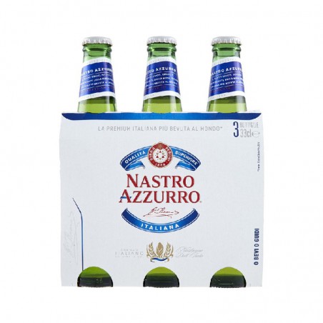 Nastro Azzurro Bier in der Flasche 3 x 33 cl