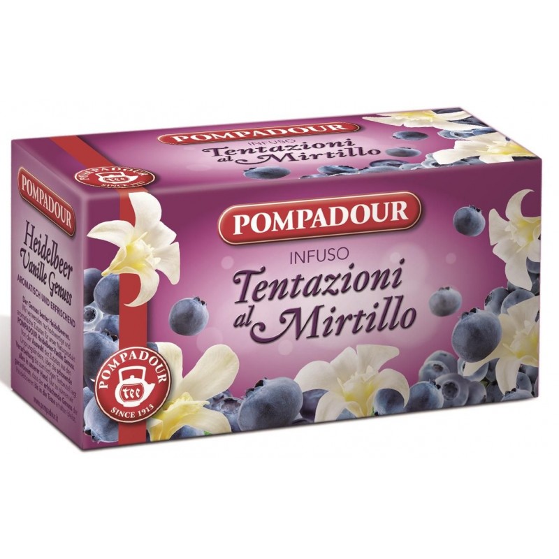 Pompadour Infuso Tentazioni Al Mirtillo 20 filtri | Category TEA AND  INFUSIONS